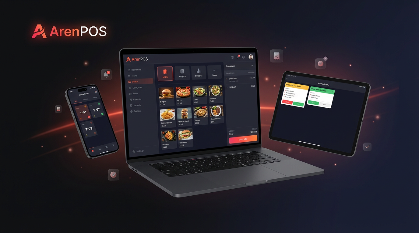 ArenPOS restoran otomasyonu: kasa programı, garson uygulaması ve mutfak ekranı